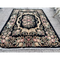 Китайский шерстяной ковер 0054031 Черный